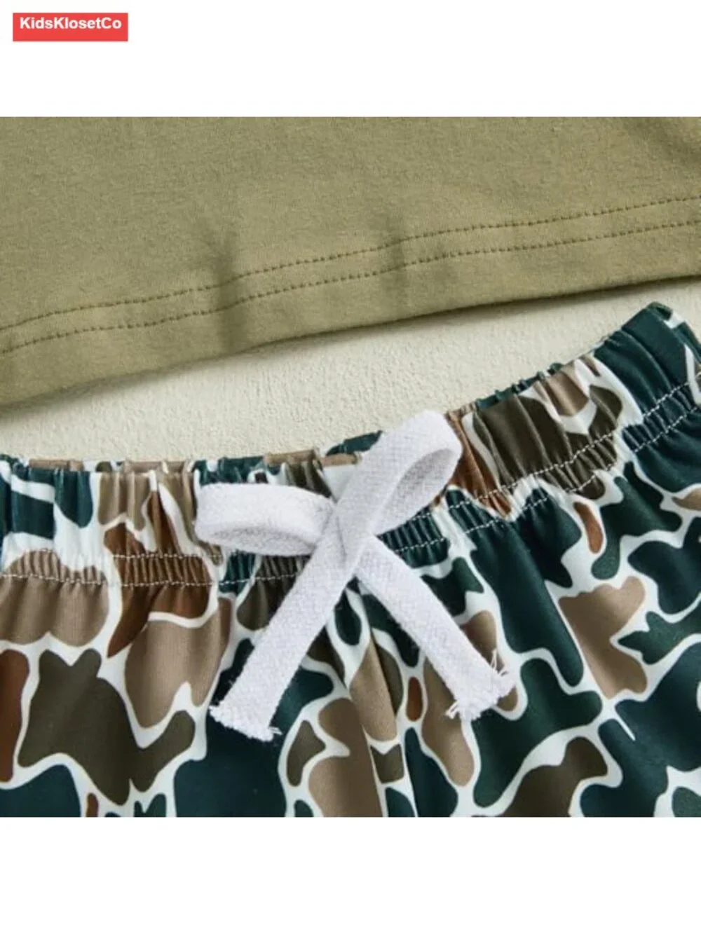 Toddler Boy Camo Duck Embroidery T-Shirt and Shorts Set